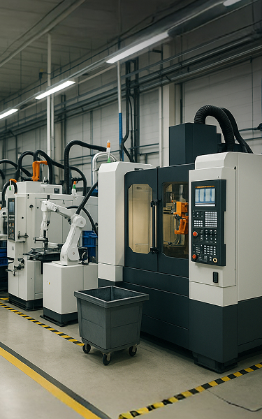 Advanced manufacturing machinery promoting Zero Defect Zero Effect practices.